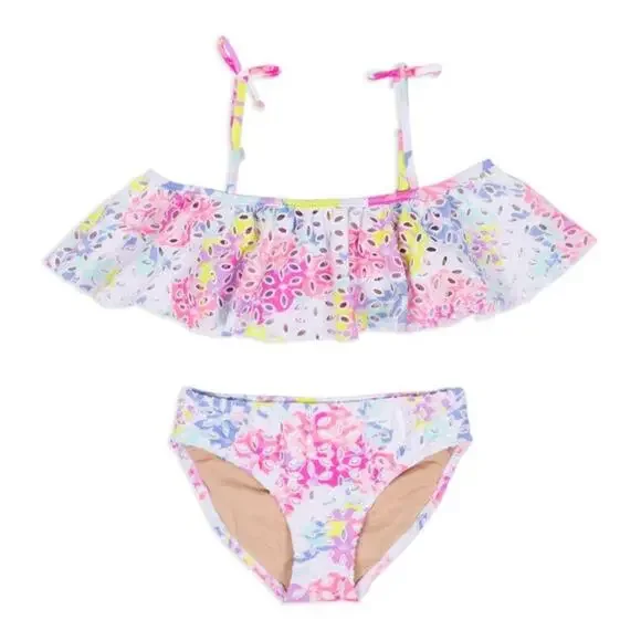 Shade Critters - Off the Shoulder 2 Piece Bikini - Floral Eyelet size 6T NWT - Picture 1 of 5